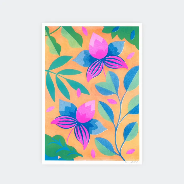 Fauve Orchids risografi A4 signert 50 eks Weinfeld