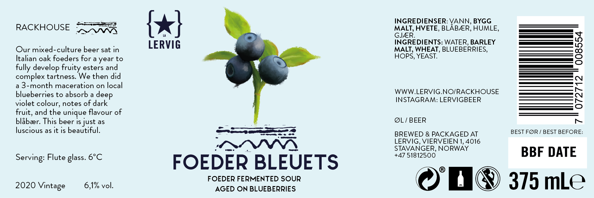 Lervig Foeder Bleuets surøl boks bærpreget