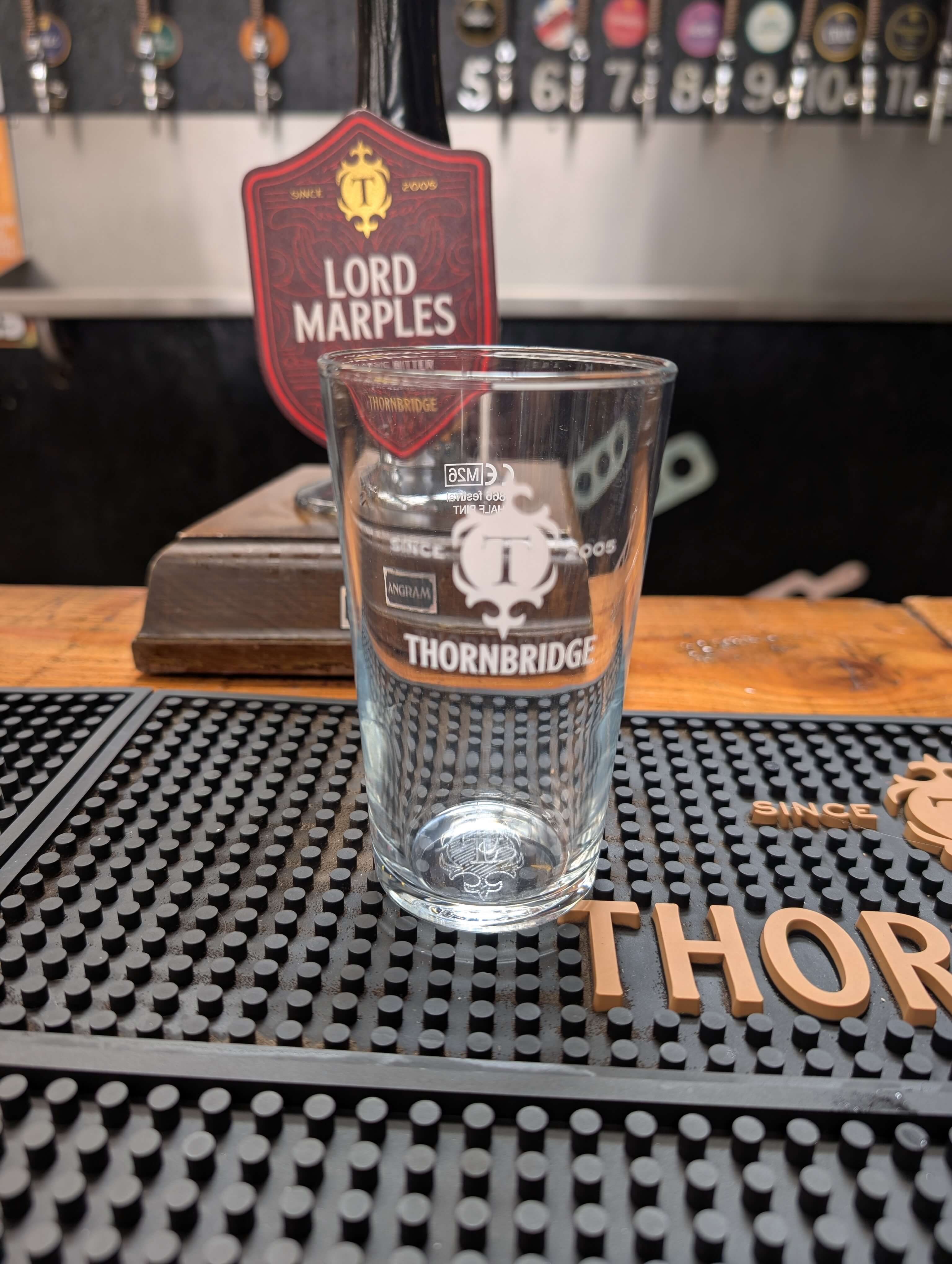 Thornbridge ølglass halv pint stettglass