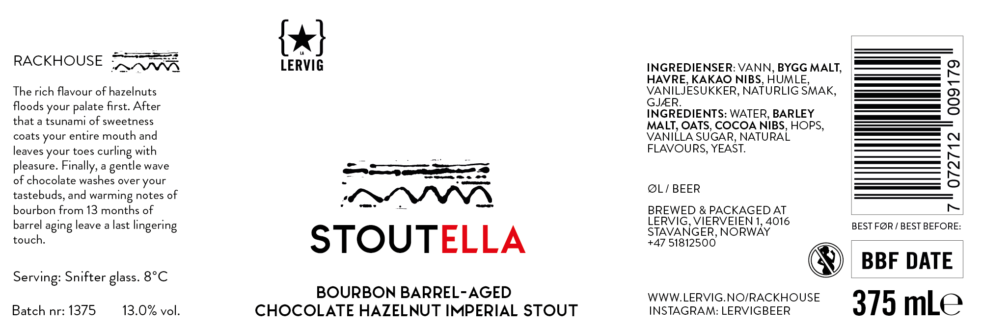 Lervig Stoutella stout øl boks 33 cl hasselnøtt