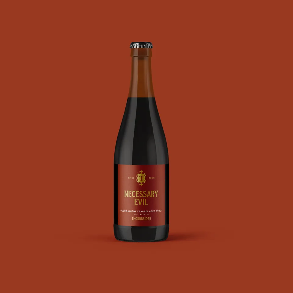 Thornbridge Necessary Evil stout flaske PX-fat sjokolade