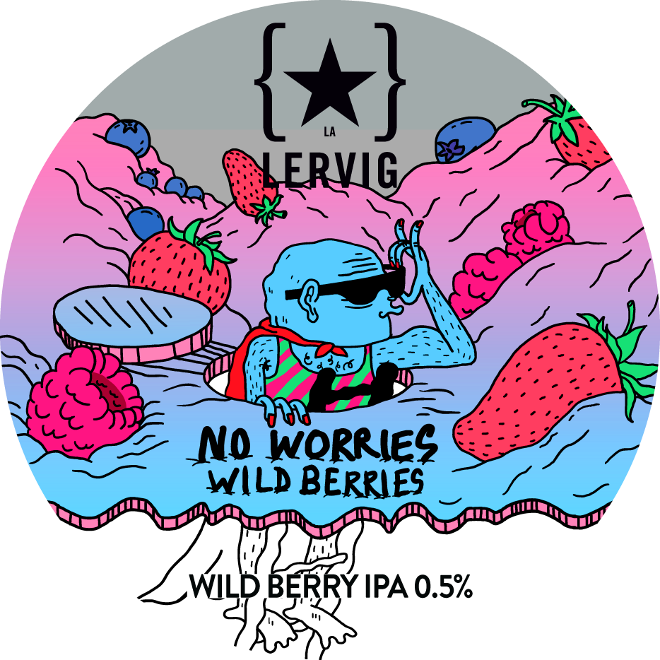 Lervig No Worries Wild Berries alkoholfri øl 33cl bær