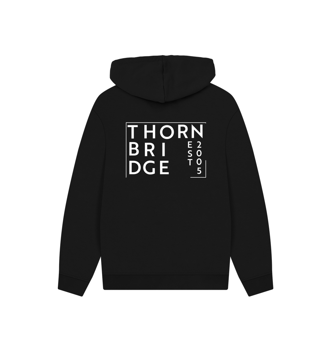 Thornbridge Logo hettegenser svart unisex økologisk bomull
