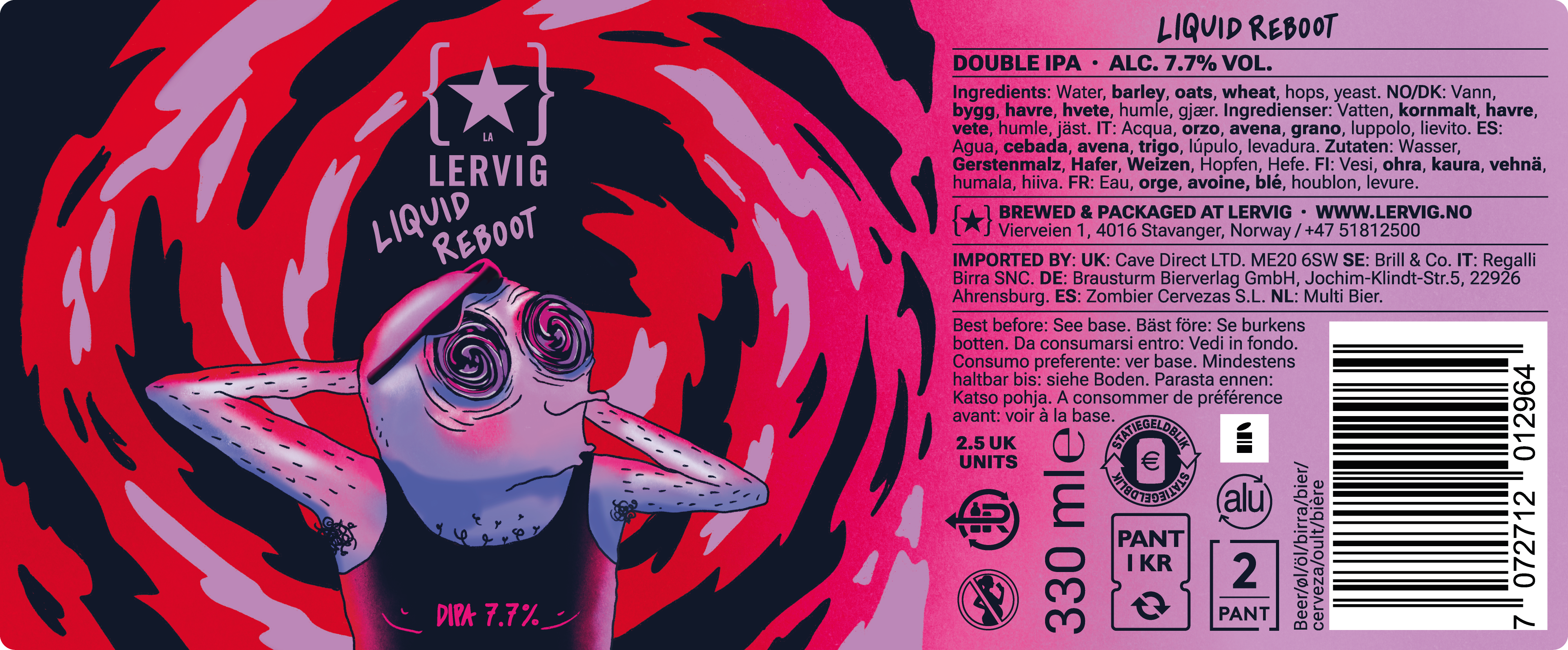 Lervig Liquid Reboot øl 33 cl humlefrisk