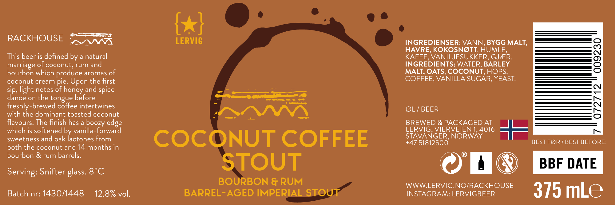 Lervig Coconut Coffee Stout stout 1 boks kokos