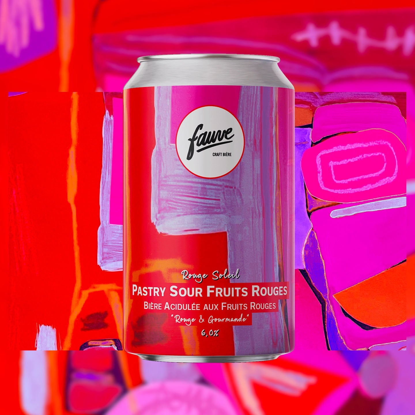 Fauve Rouge Soleil øl boks 33cL røde bær