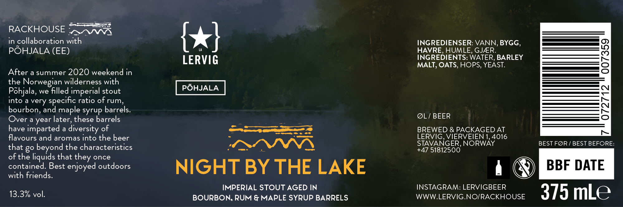 Lervig Night by the Lake porter øl boks 33 cl mørk