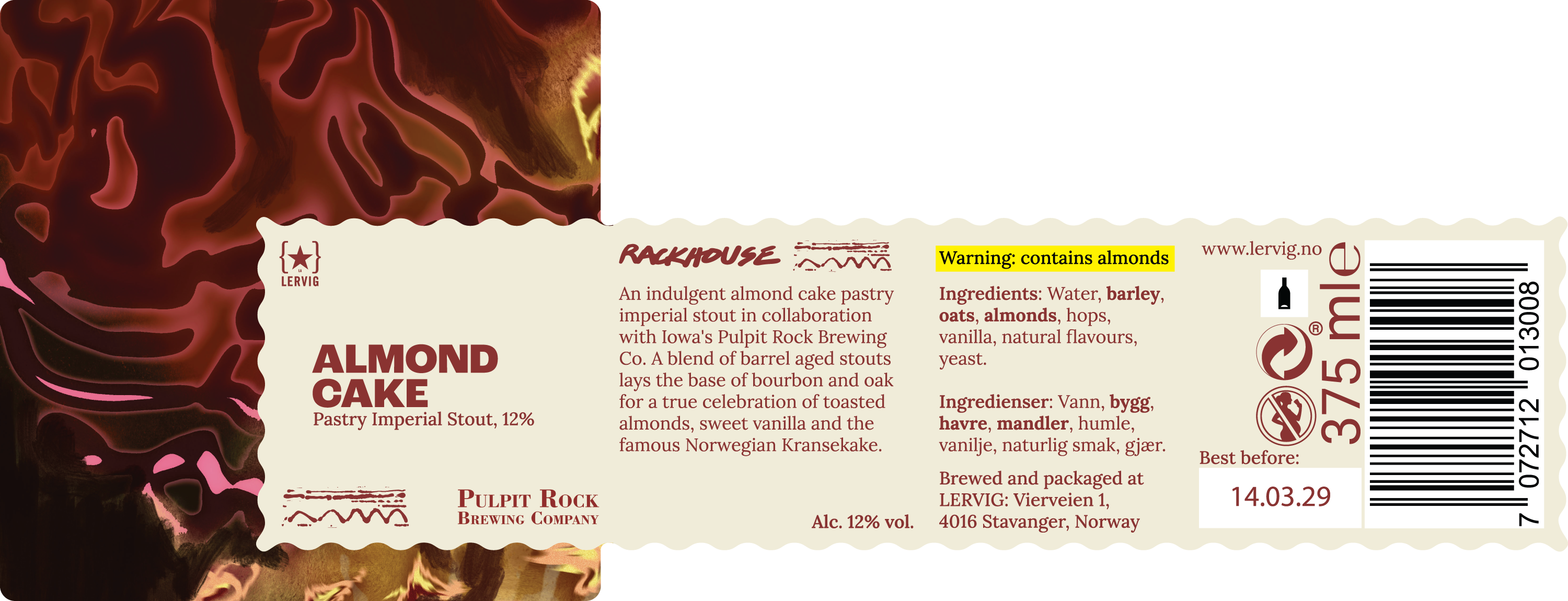 Lervig Almond Cake X Pulpit Rock stout boks marsipan
