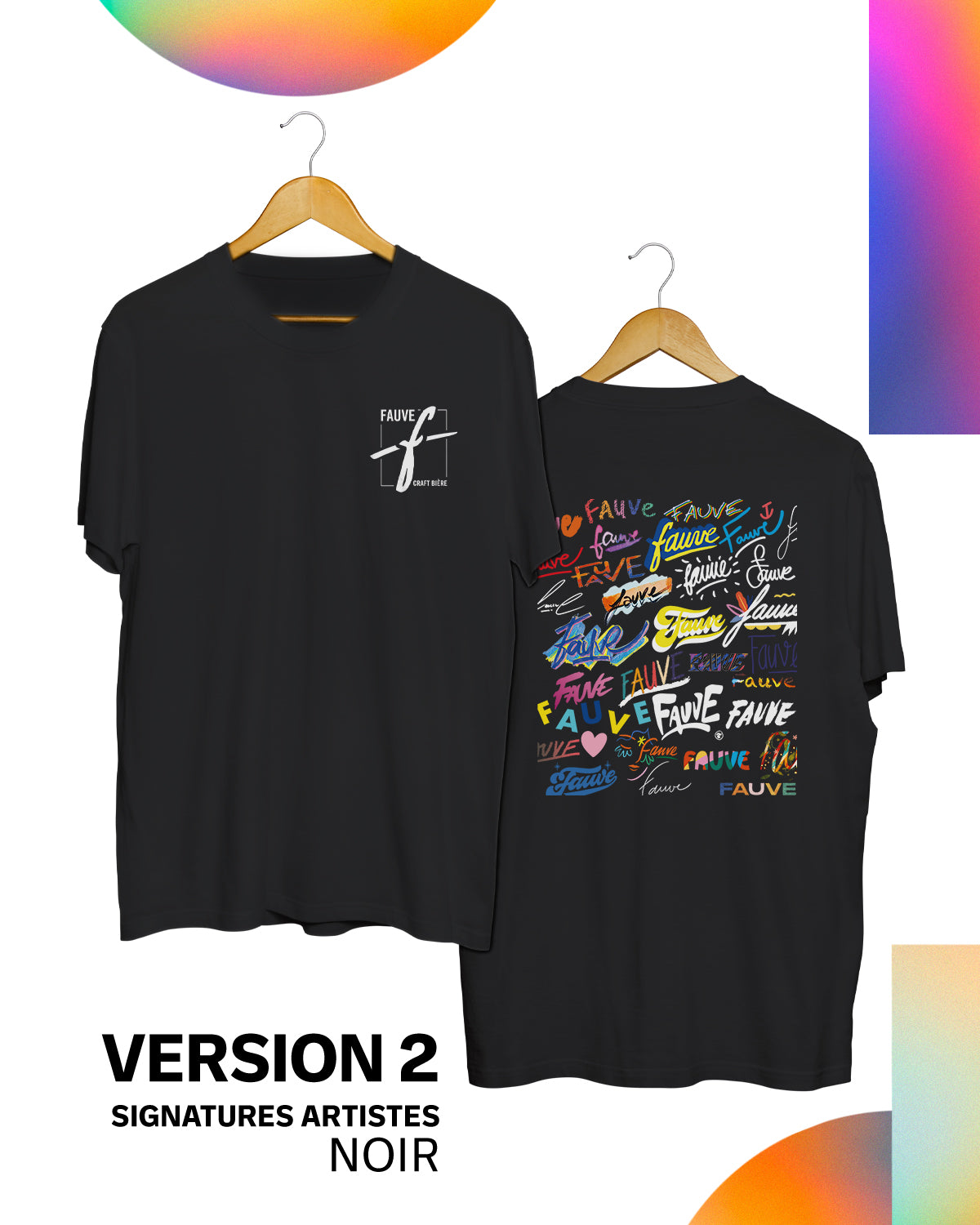 Fauve Signature t-skjorte svart krem unisex bomull