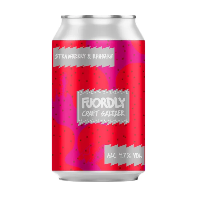 Lervig Fjordly Strawberry Rhubarb seltzer boks 330 ml