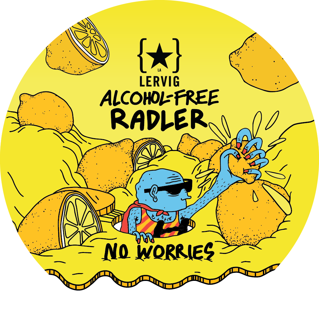 Lervig No Worries Radler alkoholfri øl boks 33cl sitron