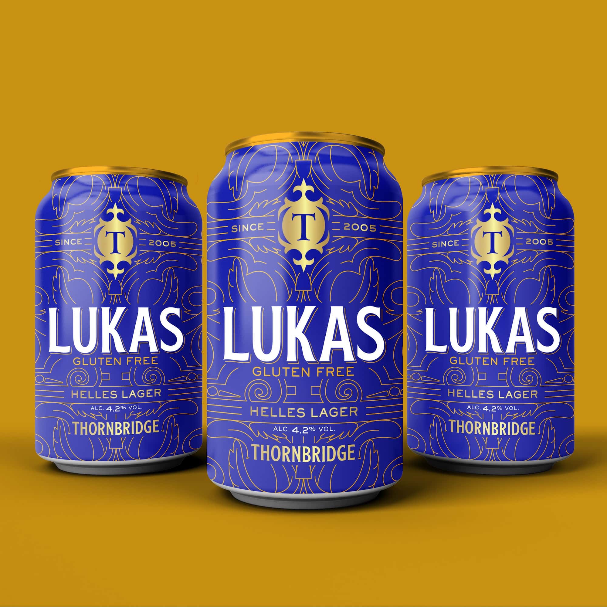 Thornbridge Lukas helles lager øl boks 330ml 4,2% glutenfri