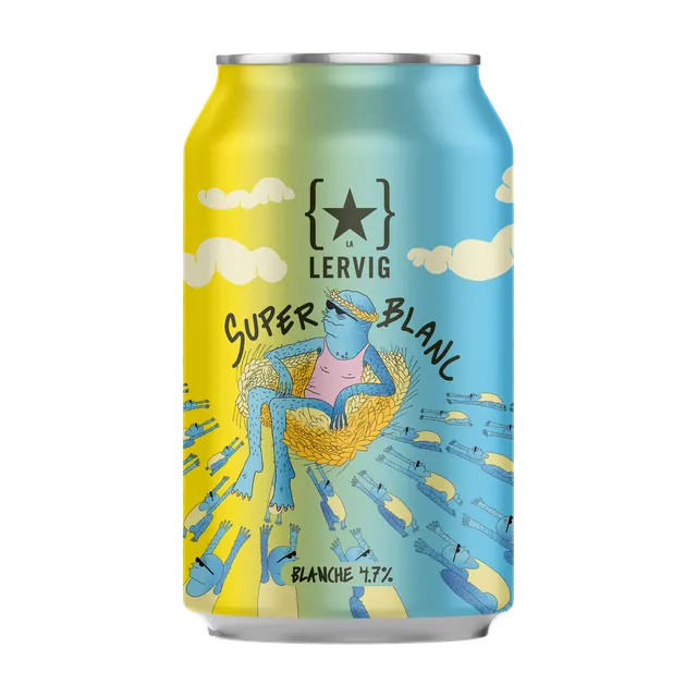 Lervig Super Blanc øl boks frisk