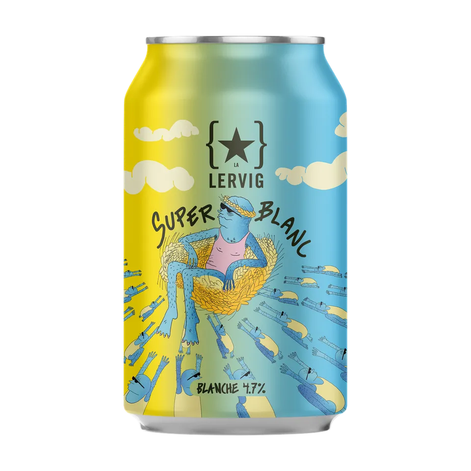 Lervig Super Blanc øl boks frisk