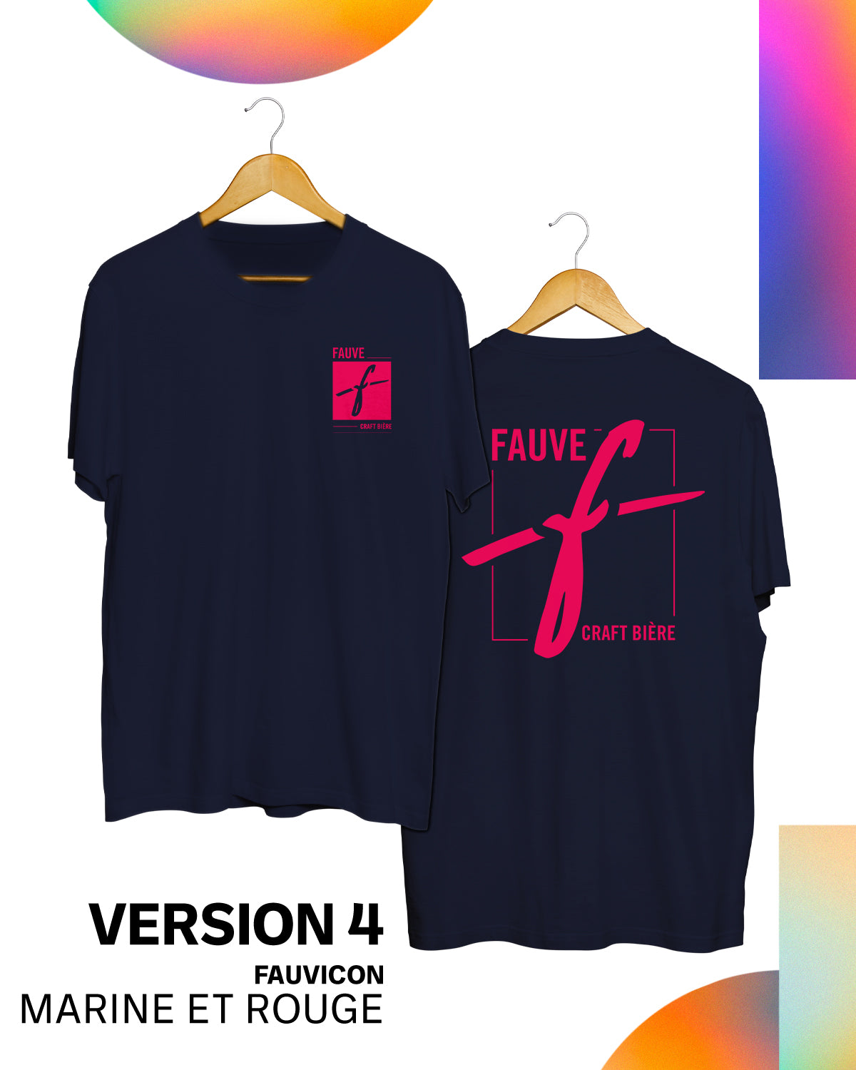 Fauve Fauvicon t-skjorte blå rød L unisex