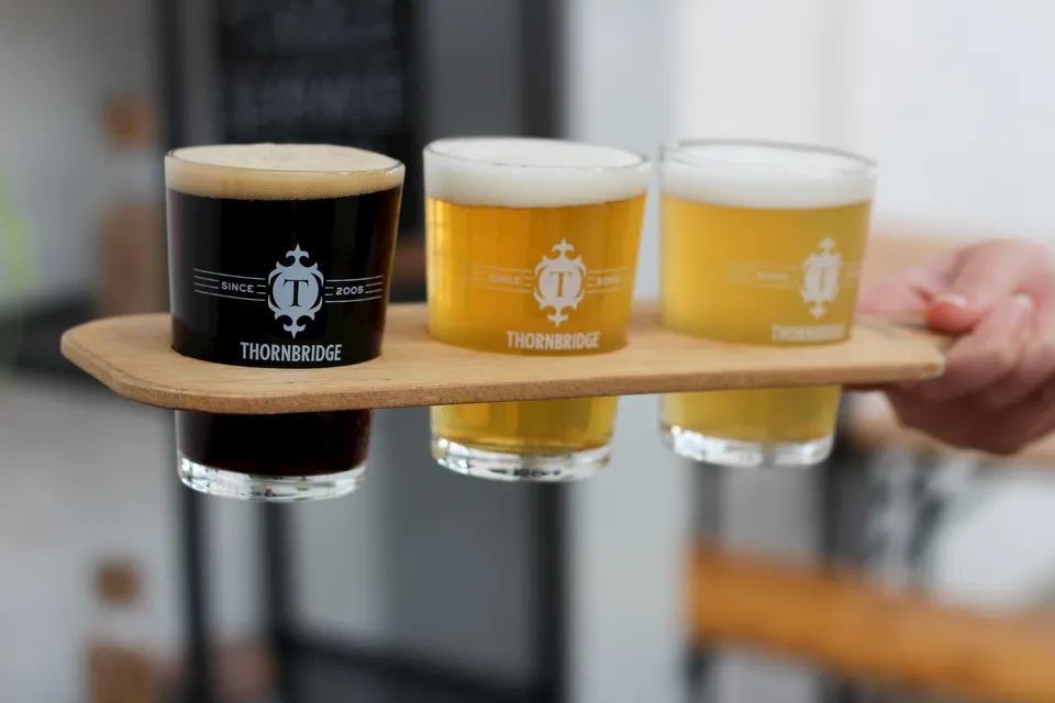 Thornbridge Beer Flight Paddle ølglass 3x19cl trebrett