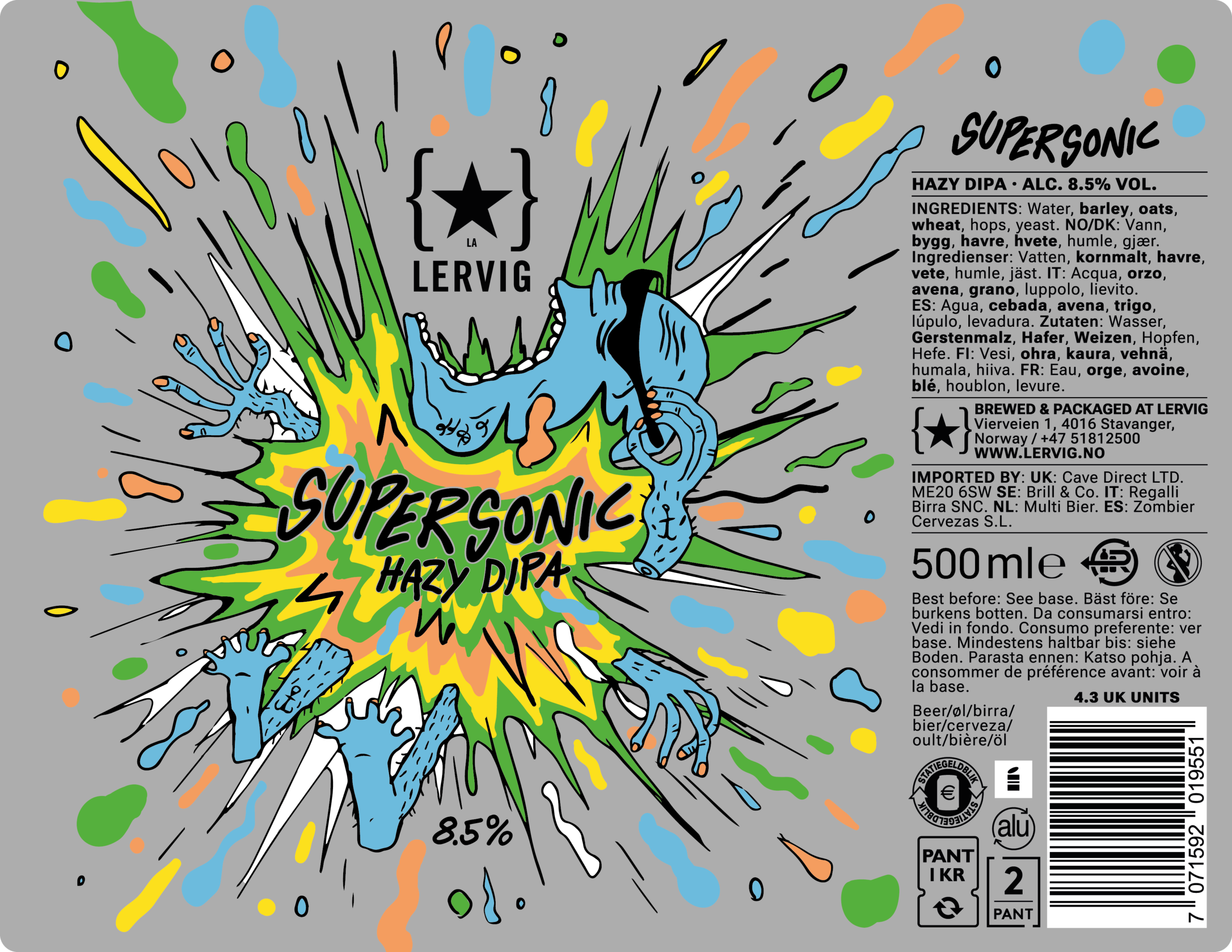 Lervig Supersonic øl 33 cl dobbel IPA