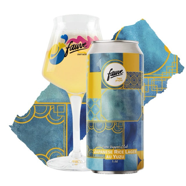 Fauve Yuzu Kanpai Club Rice Lager øl boks 44cl yuzu