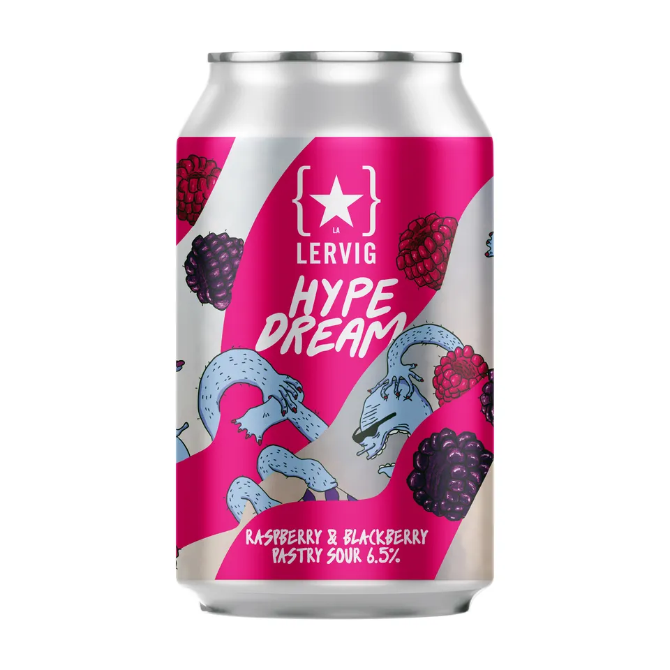 Lervig Hype Dream Raspberry & Blackberry surøl 33 cl boks fruktig