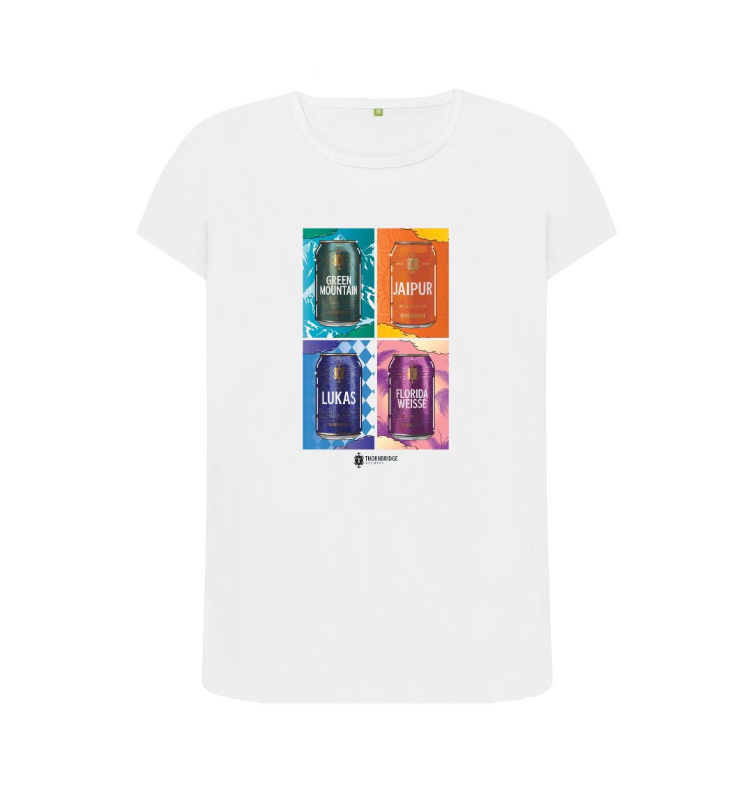 Thornbridge Tate Cans t-skjorte dame hvit bomull