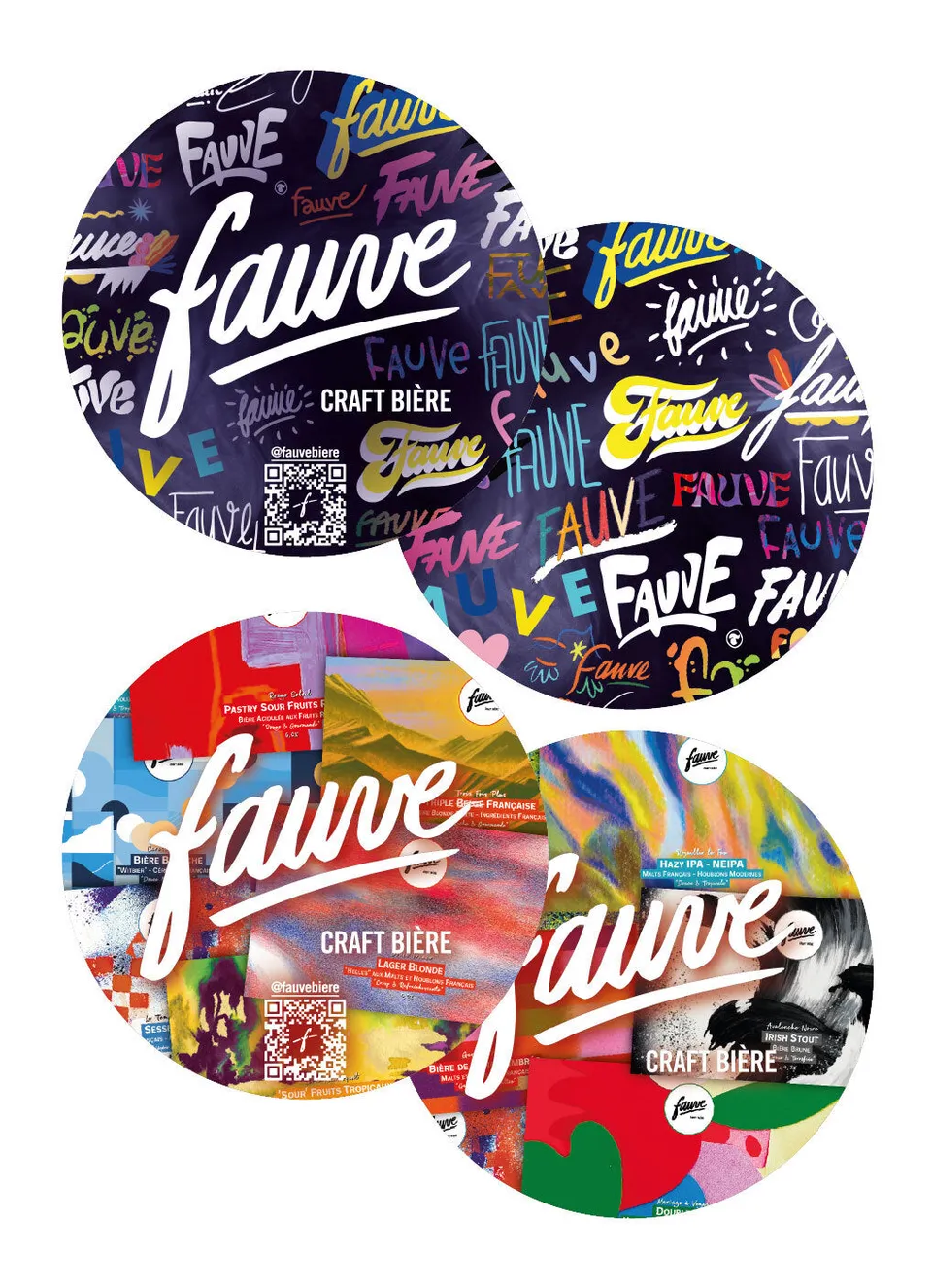 Fauve ølbrikker 10 stk papir kunstnermotiv