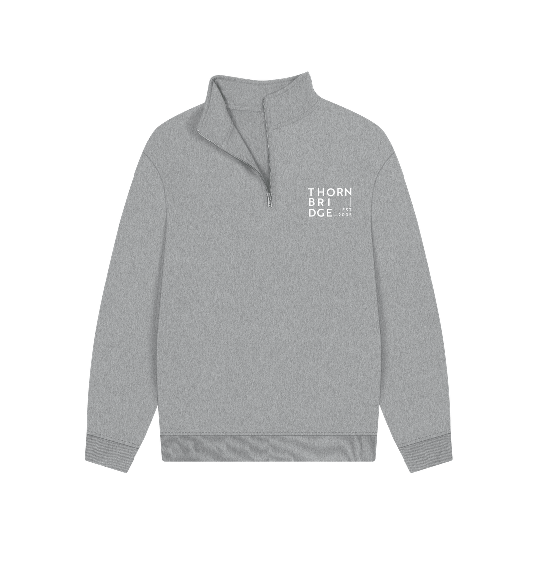 Thornbridge Logo 1/4 Zip genser svart økologisk fleece
