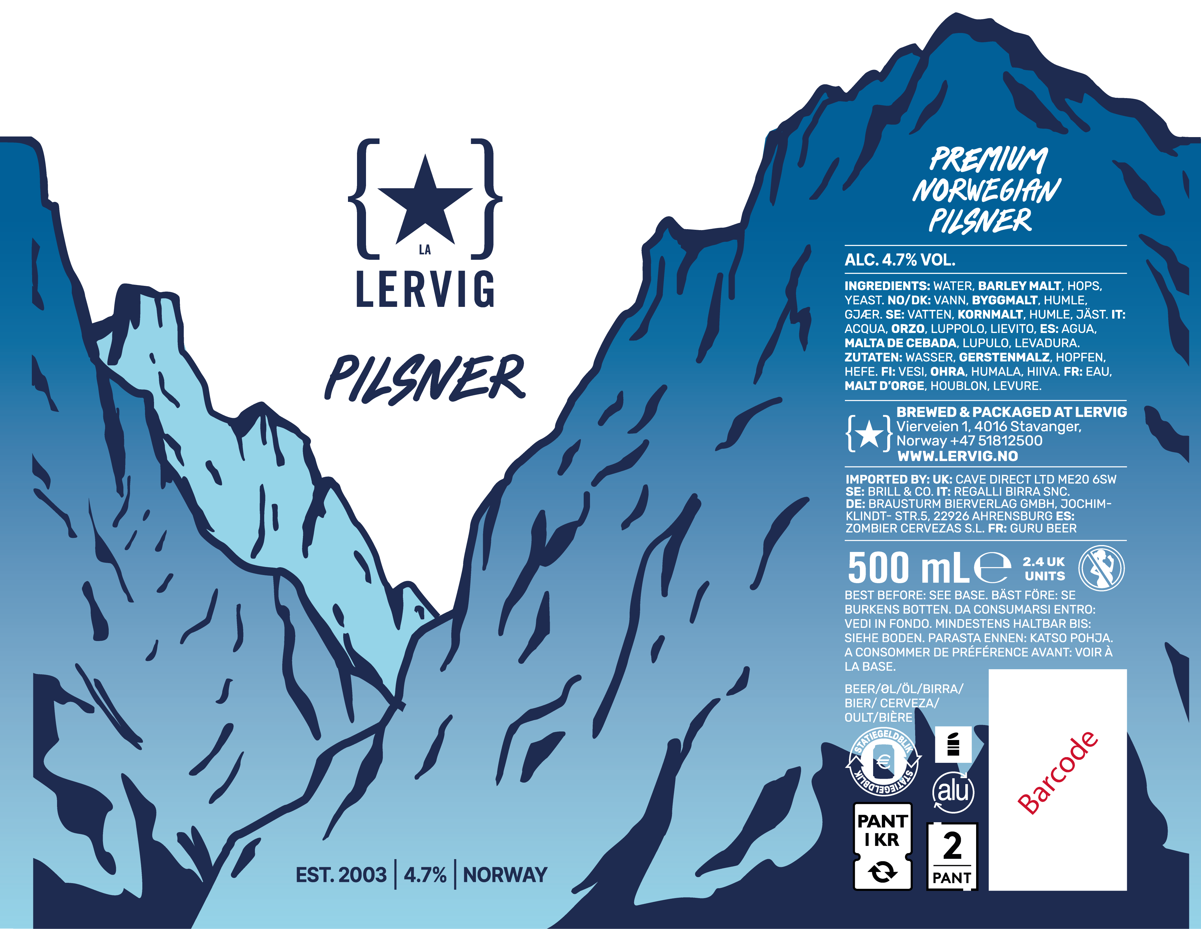 Lervig Pilsner pils øl boks 33cl klassisk