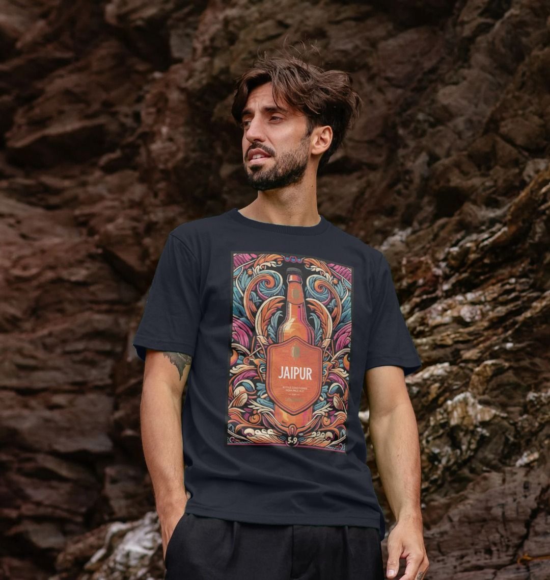 Thornbridge Jaipur Illustrated Tee t-skjorte hvit økologisk