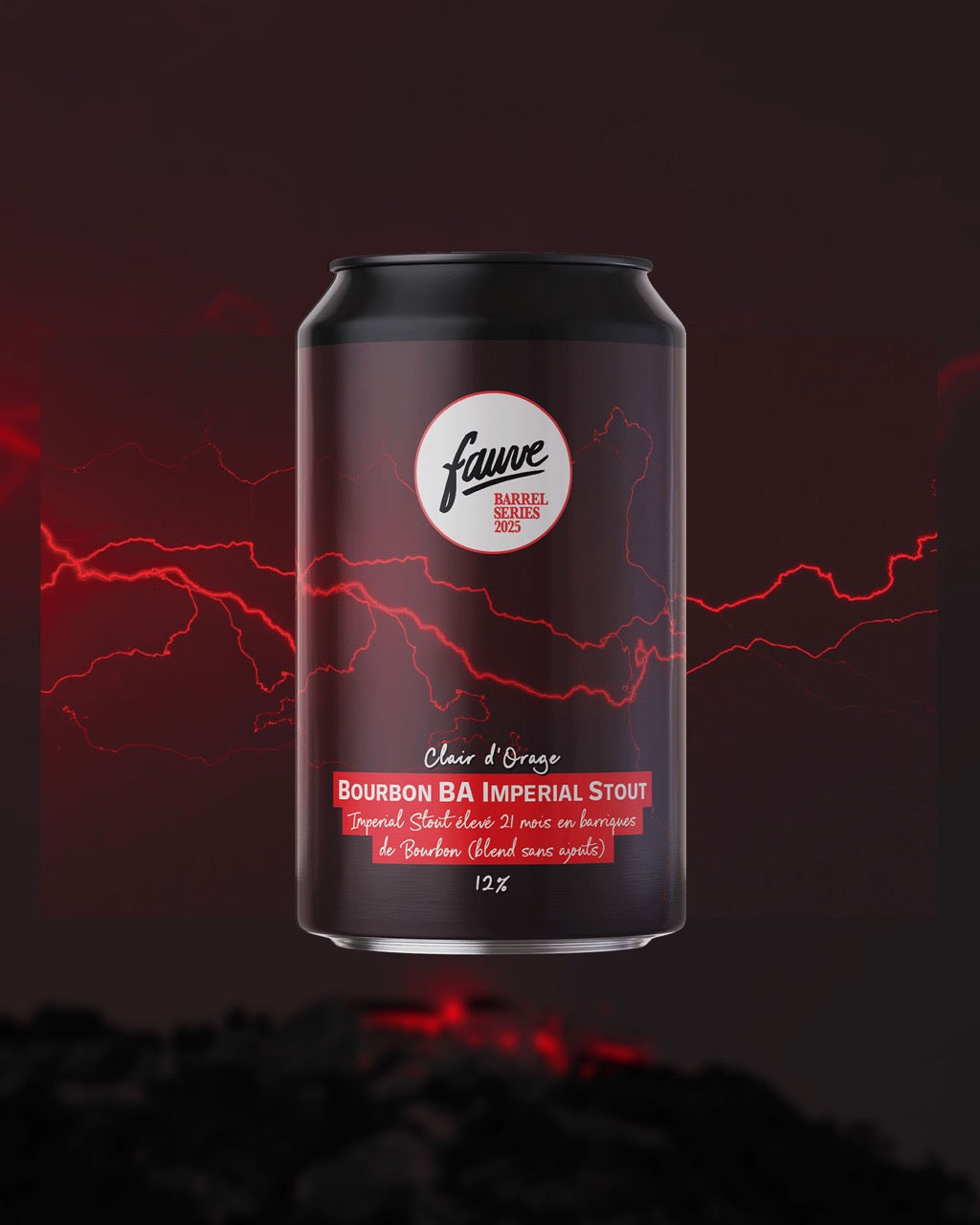 Fauve Clair d'Orage Imperial Stout øl boks 33cL fatpreget
