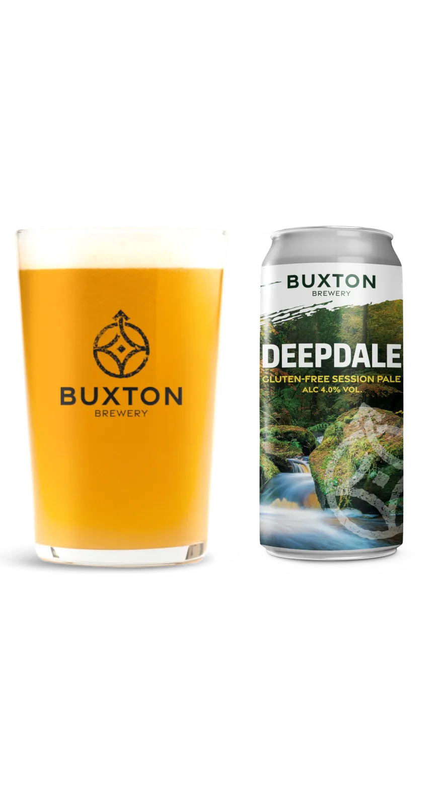Buxton Deepdale 4-pack øl bokser med glass glutenfri