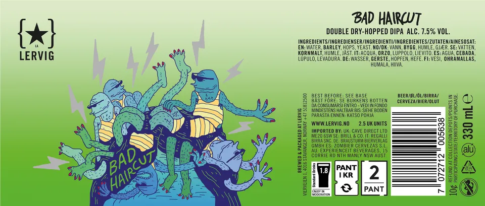 Lervig Bad Haircut IPA øl 33cl boks fruktig
