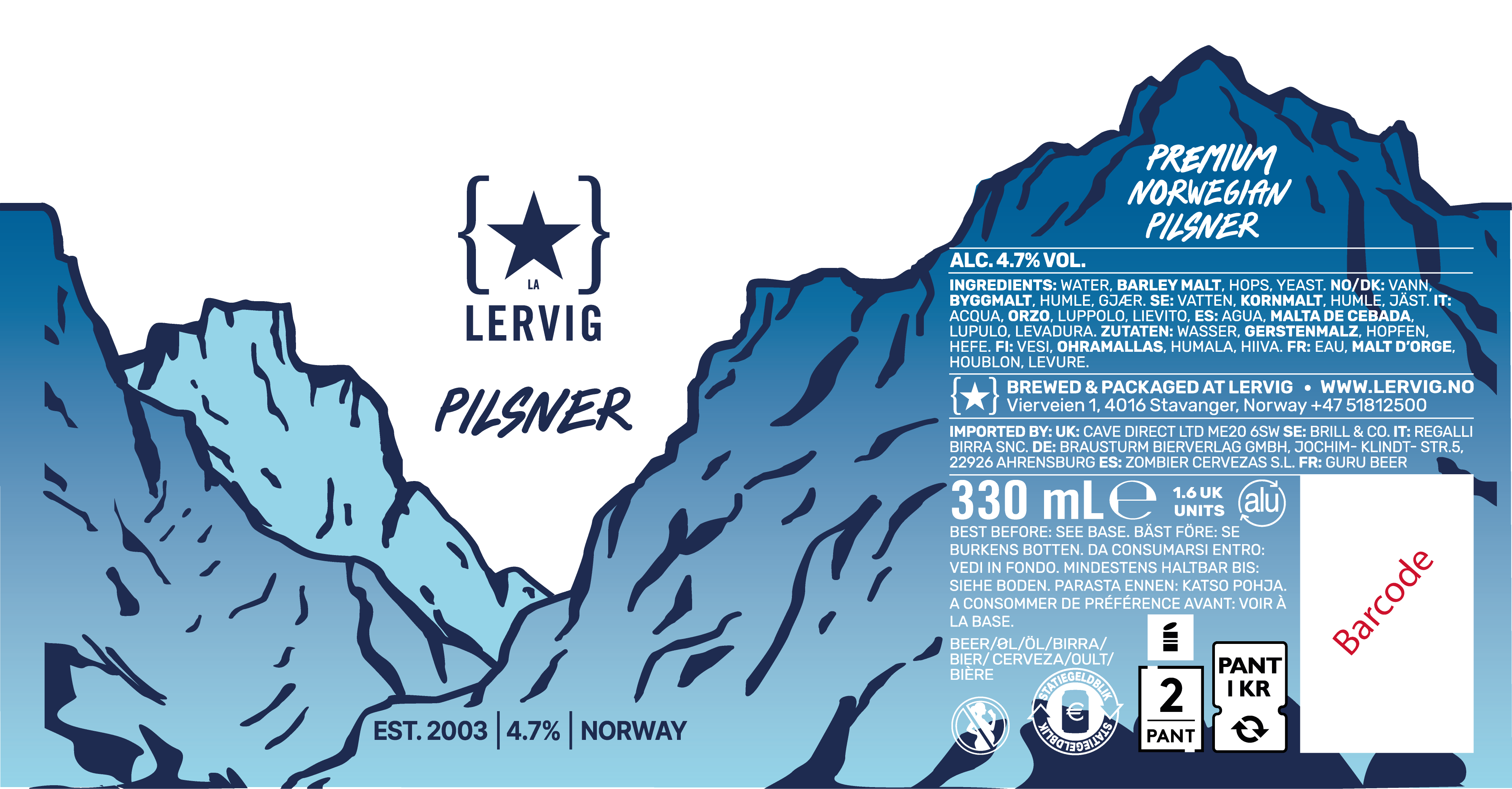 Lervig Pilsner pils øl boks 33cl klassisk
