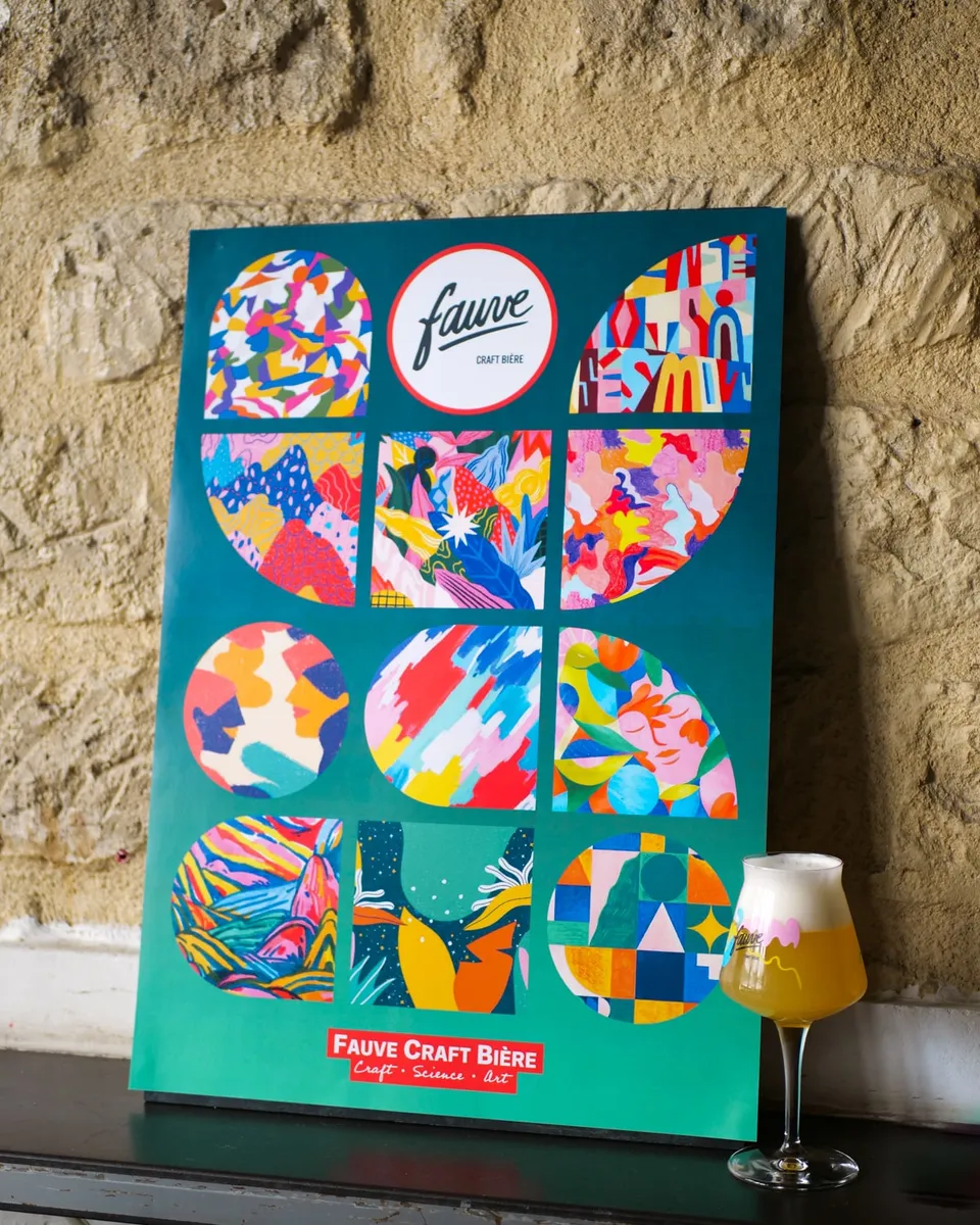 Fauve Damiers géométriques plakat A2 fargerik