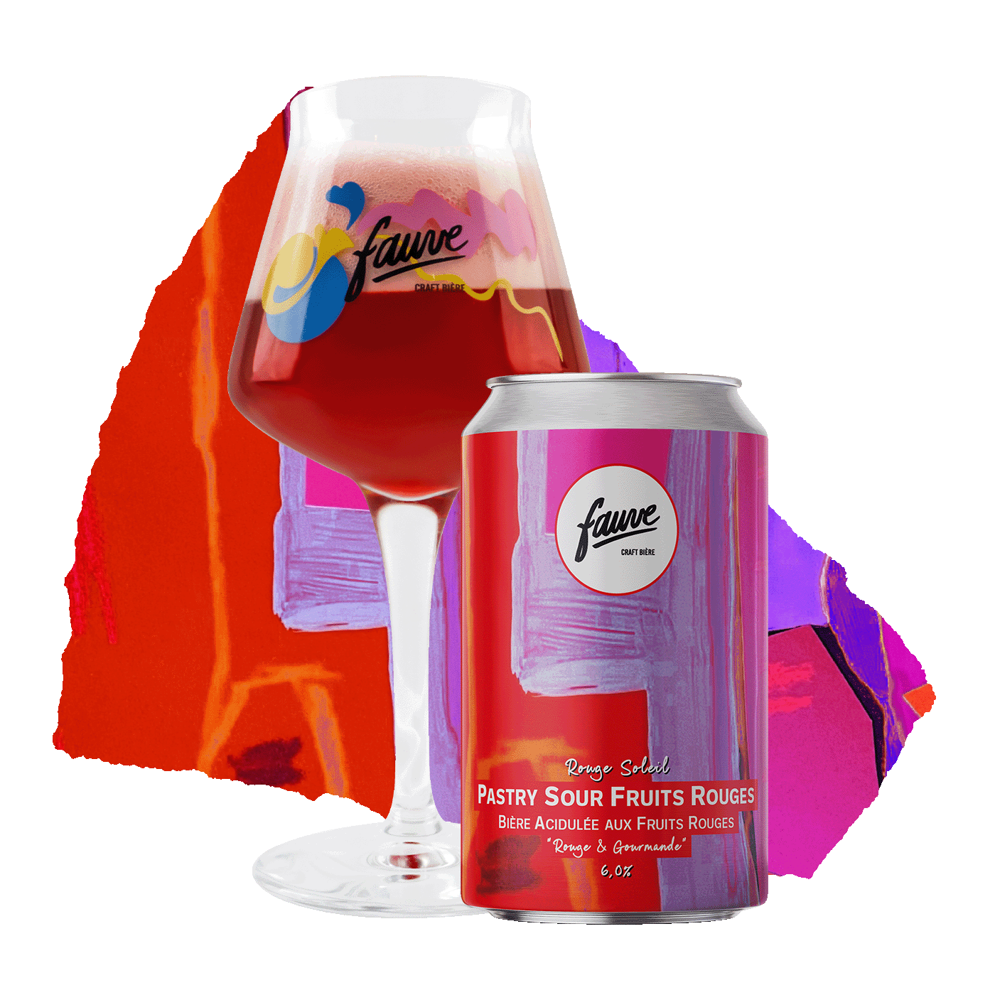 Fauve Rouge Soleil øl boks 33cL røde bær