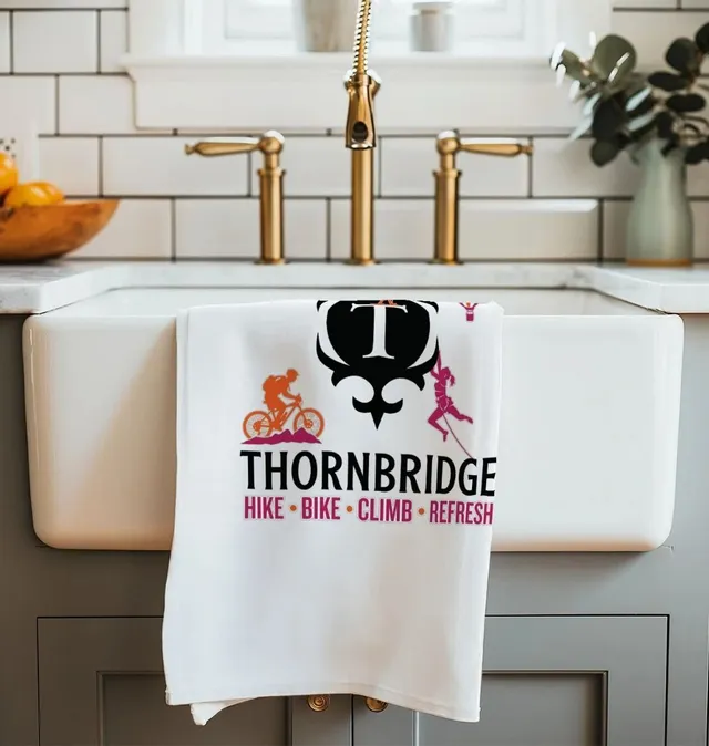 Thornbridge Hike Bike Climb Refresh kjøkkenhåndkle hvit bomull