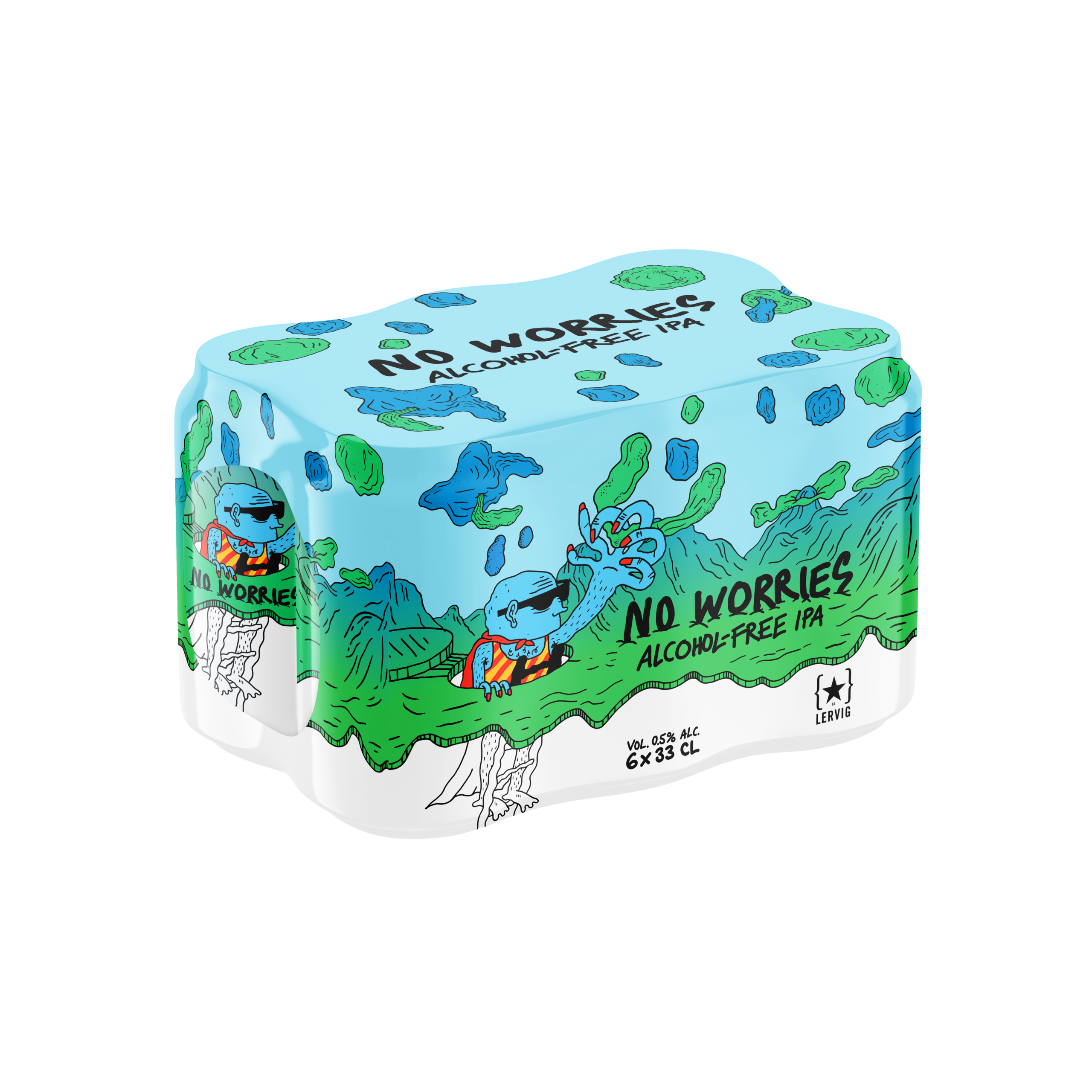 Lervig No Worries Original øl boks 33 cl alkoholfri
