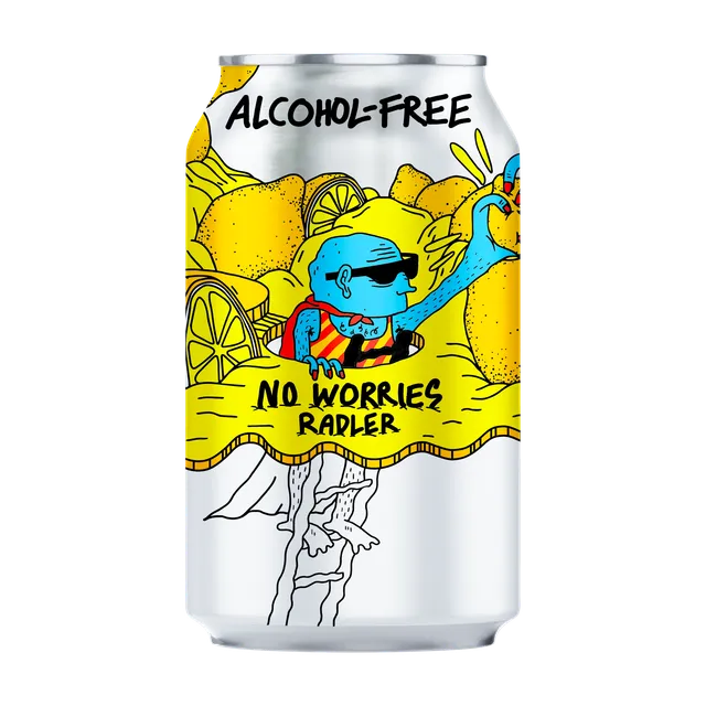 Lervig No Worries Radler alkoholfri øl boks 33cl sitron