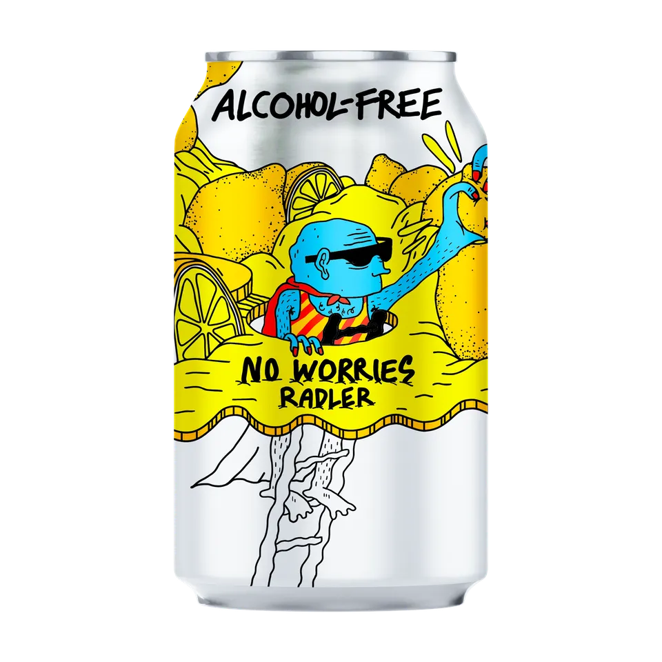 Lervig No Worries Radler alkoholfri øl boks 33cl sitron