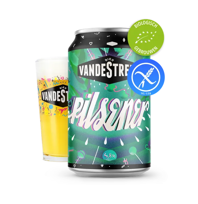 Vanderstreek Pilsener øl boks 33 cl glutenfri