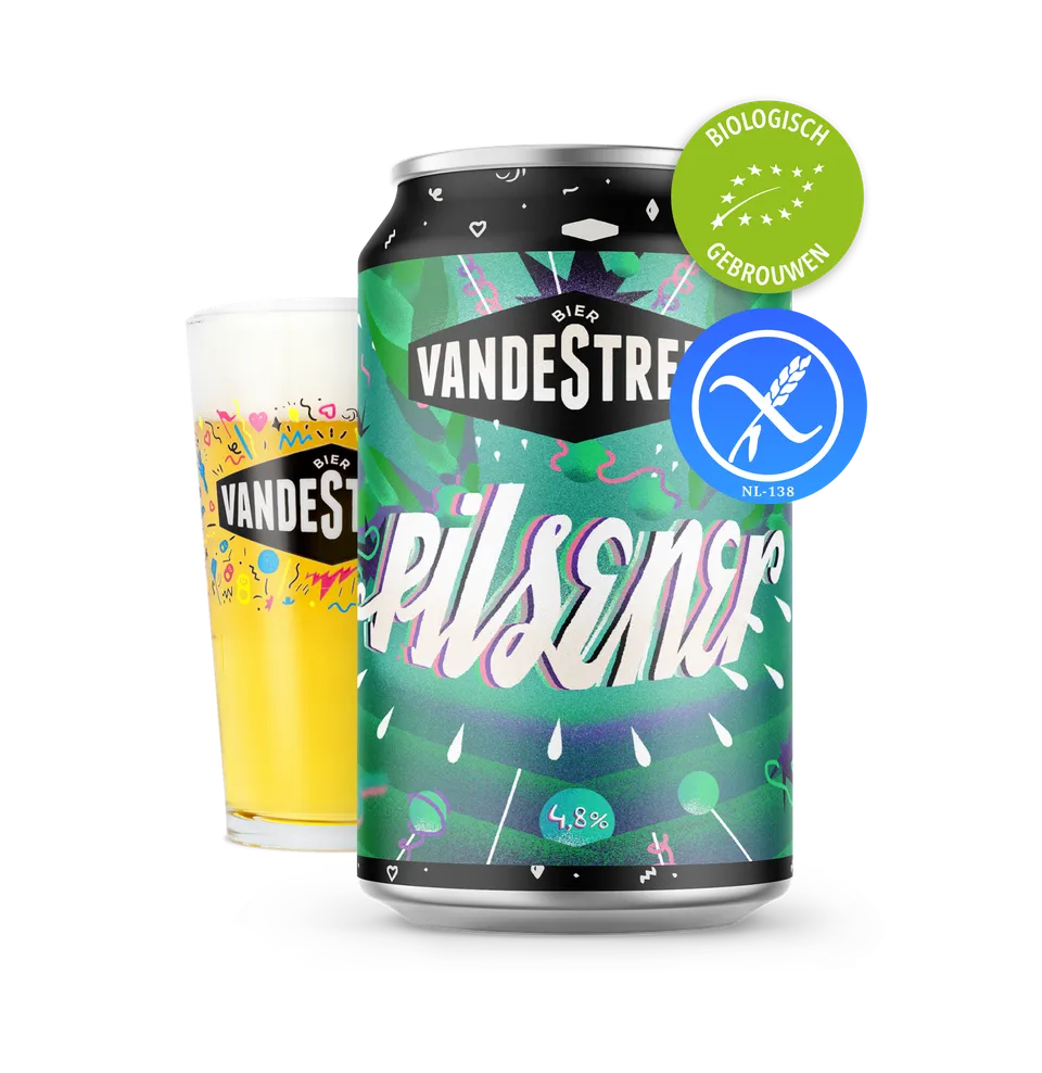 Vanderstreek Pilsener øl boks 33 cl glutenfri