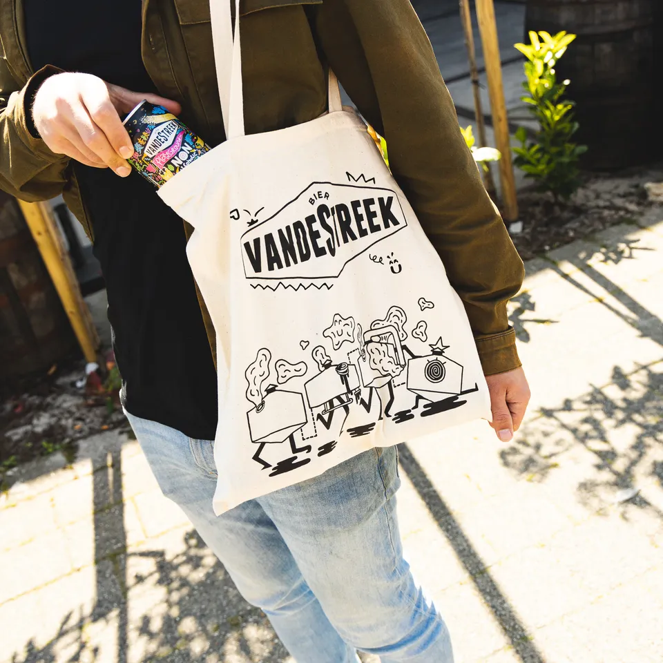 Vanderstreek tote bag handlenett øl bomull