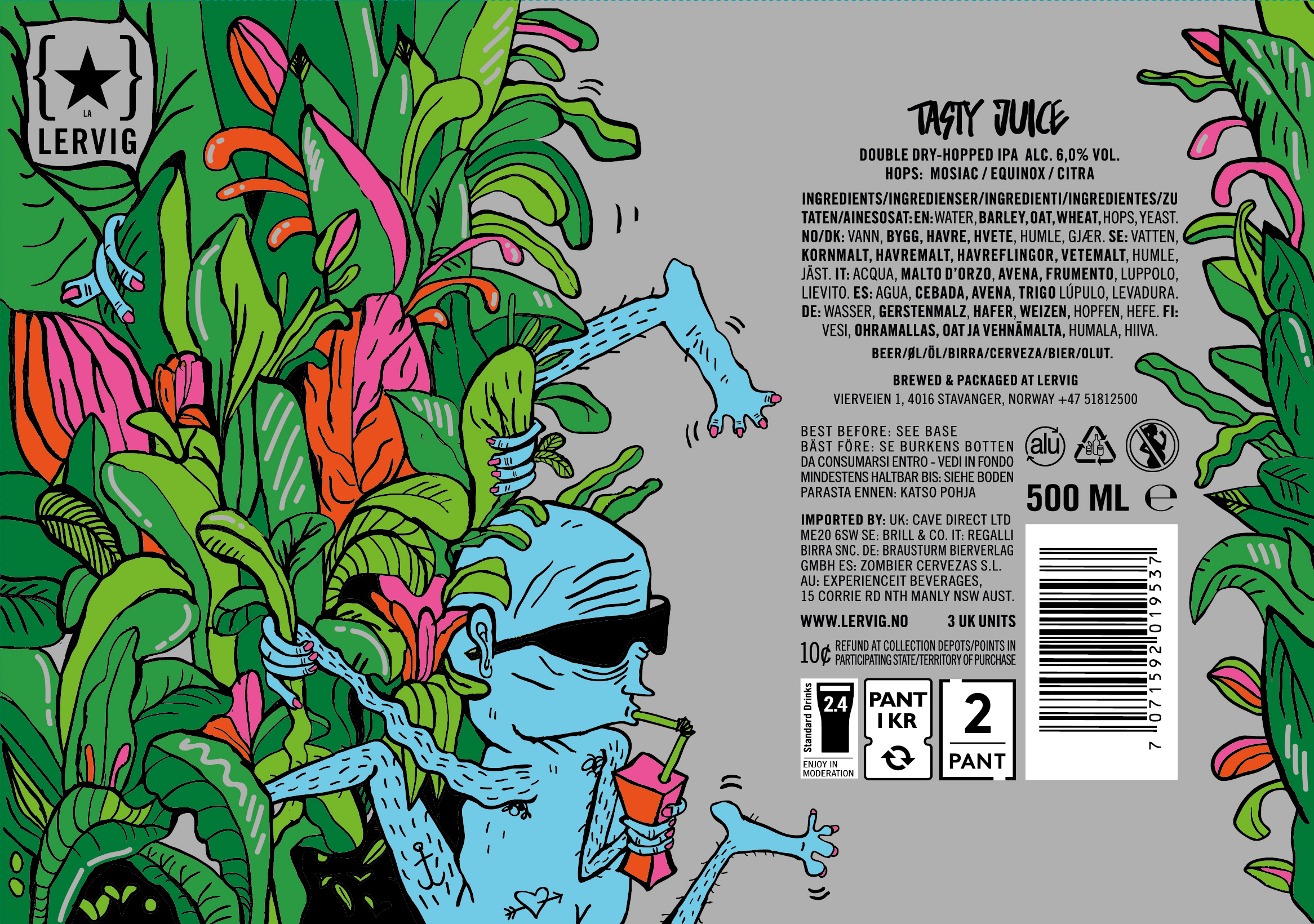 Lervig Tasty Juice IPA øl 33cl boks tropisk