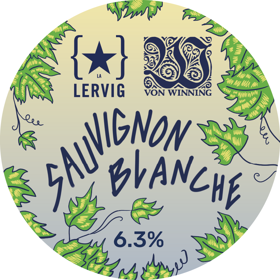 Lervig Sauvignon Blanche øl 33 cl boks hvitvinspreg