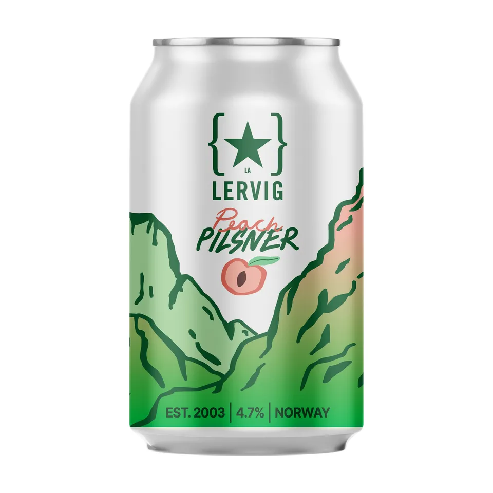Lervig Peach Pilsner pilsner boks 33 cl fersken
