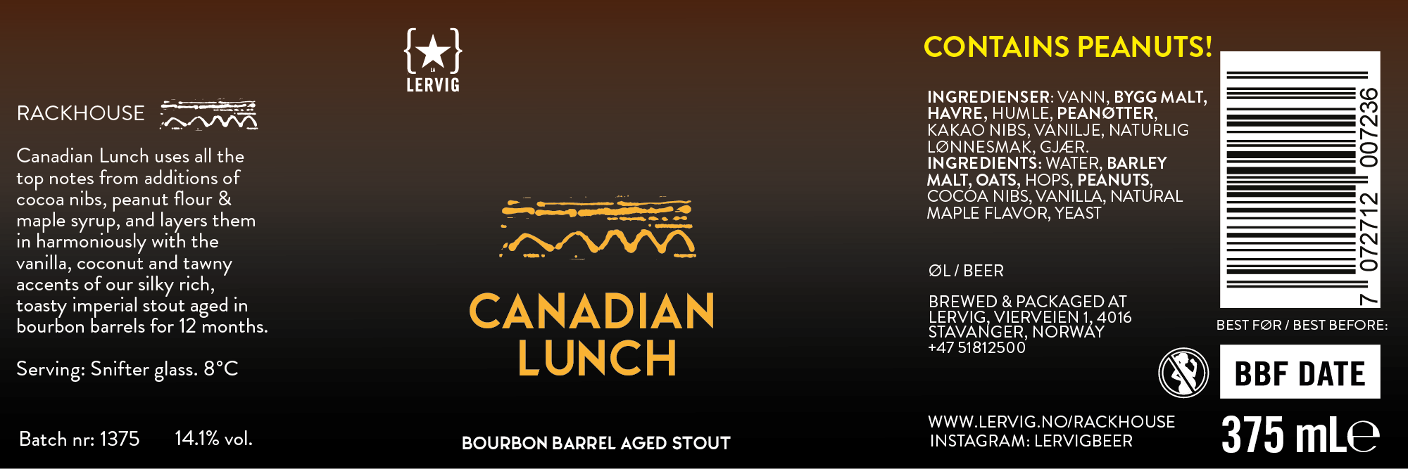 Lervig Canadian Lunch øl boks fyldig