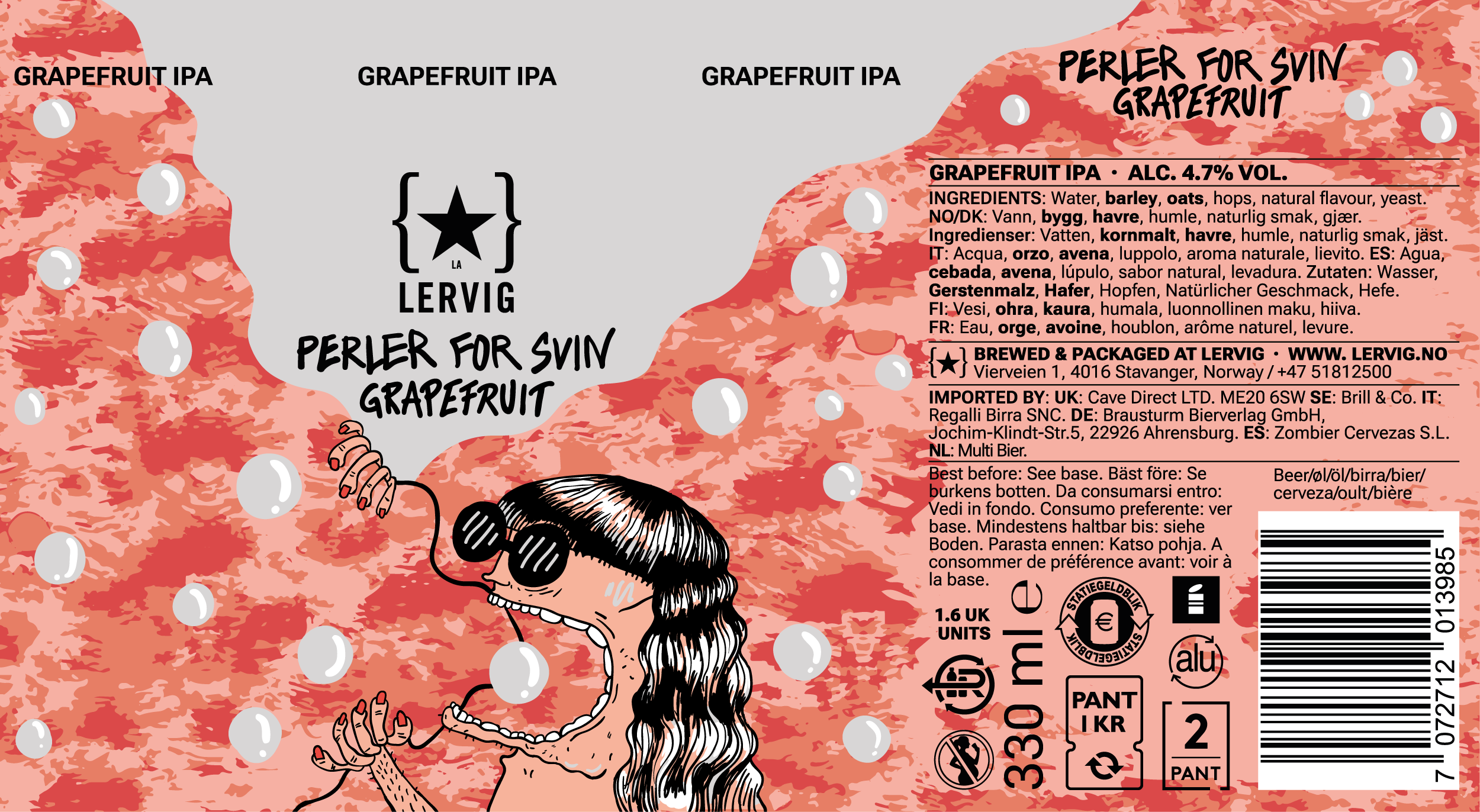 Lervig Perler for Svin Grapefruit 4,7% boks IPA
