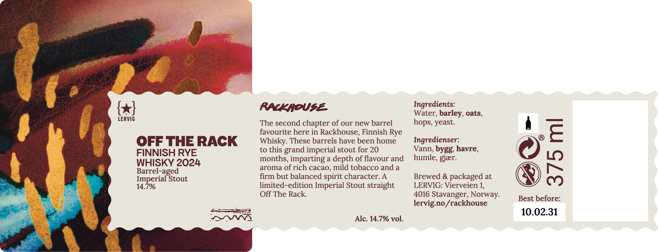 Lervig Off The Rack Finnish Rye Whisky 2024 øl 33 cl fatpreget
