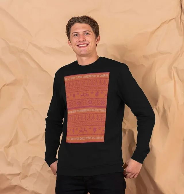 Thornbridge Jaipur Christmas Jumper julegenser svart L