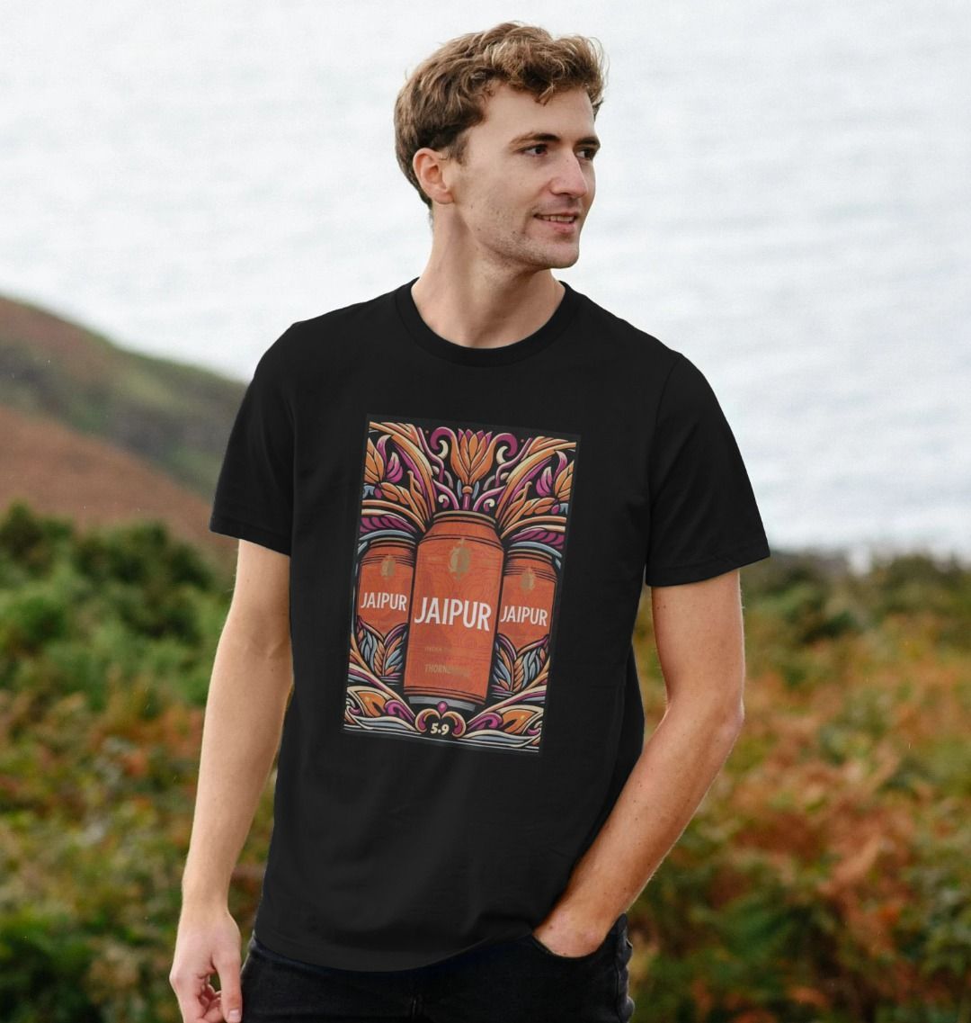 Thornbridge Jaipur Illustrated t-skjorte svart økologisk bomull