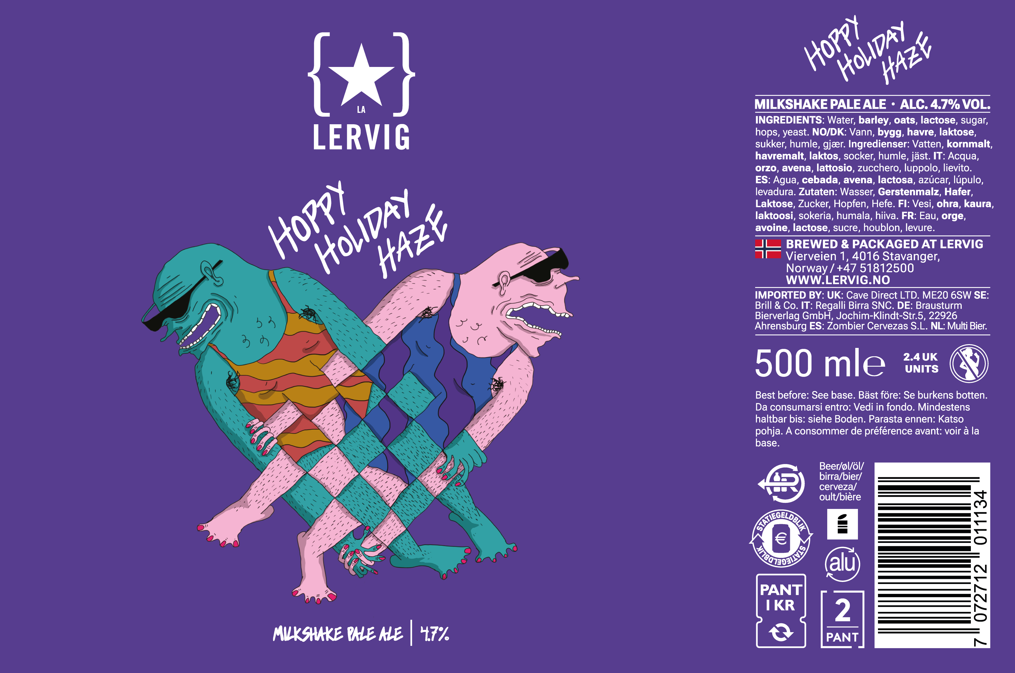 Lervig Hoppy Holiday Haze øl 330 ml hazy